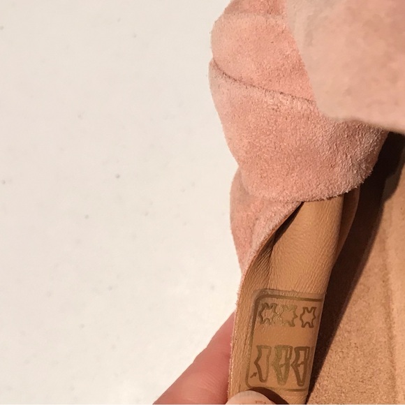 Ulla Johnson Ingrid Bow Slides in Cork Suede Blush Pink Size 35 (US 5) - Picture 15 of 16